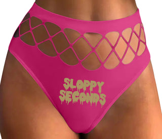 Sloppy Seconds - Fuchsia Fishnet Thong