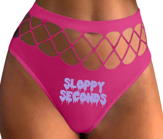 Sloppy Seconds - Fuchsia Fishnet Thong