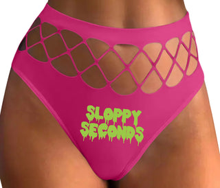 Sloppy Seconds - Fuchsia Fishnet Thong