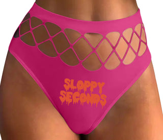 Sloppy Seconds - Fuchsia Fishnet Thong