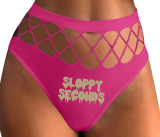 Sloppy Seconds - Fuchsia Fishnet Thong
