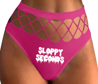 Sloppy Seconds - Fuchsia Fishnet Thong