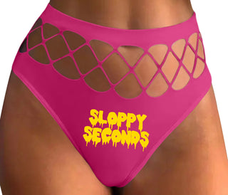 Sloppy Seconds - Fuchsia Fishnet Thong