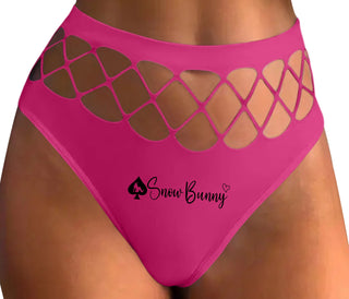 Snow Bunny - Queen of Spades - Fuchsia Fishnet Thong
