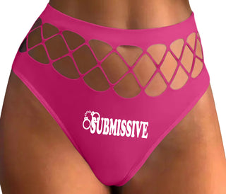 Submissive - Cuff Logo - Fuchsia Fishnet Thong