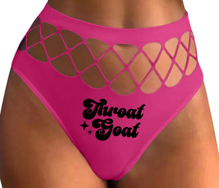 Throat Goat - Deep Throat Expert - Fuchsia Fishnet Thong