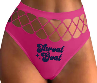 Throat Goat - Deep Throat Expert - Fuchsia Fishnet Thong