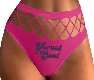 Throat Goat - Deep Throat Expert - Fuchsia Fishnet Thong