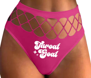 Throat Goat - Deep Throat Expert - Fuchsia Fishnet Thong