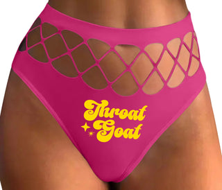 Throat Goat - Deep Throat Expert - Fuchsia Fishnet Thong