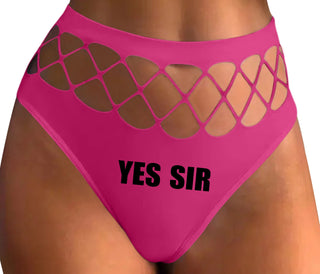 Yes Sir - Fuchsia Fishnet Thong