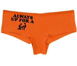 Always Up For A Threesome - Orange Boyshort