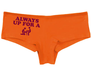 Always Up For A Threesome - Orange Boyshort