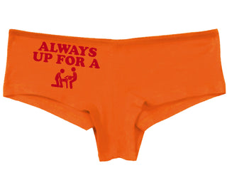 Always Up For A Threesome - Orange Boyshort