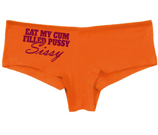 Eat My Cum Filled Pussy Sissy  Cuck - Orange Boy Short