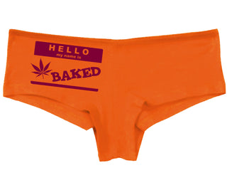 Hello My Name Is Baked - Orange Boy Short