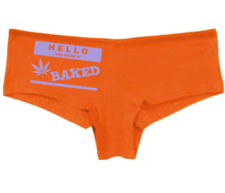 Hello My Name Is Baked - Orange Boy Short