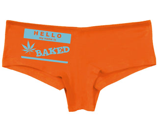 Hello My Name Is Baked - Orange Boy Short