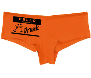 Hello My Name Is Drunk - Orange Boy Short