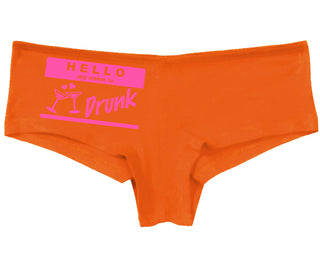 Hello My Name Is Drunk - Orange Boy Short