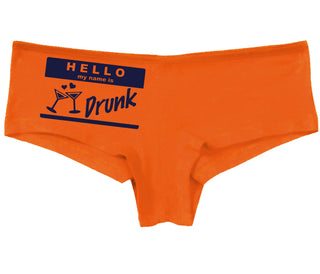 Hello My Name Is Drunk - Orange Boy Short