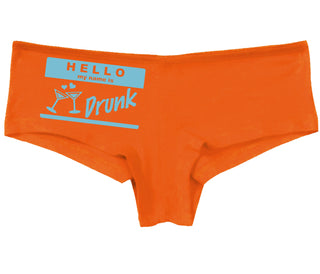 Hello My Name Is Drunk - Orange Boy Short
