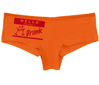 Hello My Name Is Drunk - Orange Boy Short