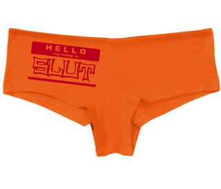 Hello My Name Is Slut - Orange Boy Short