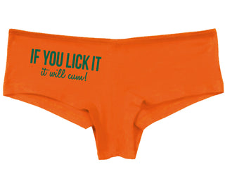 If You Lick It - It Will Cum - Orange Boy Short