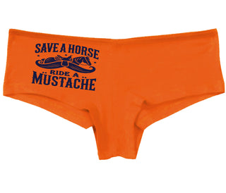 Save A Horse Ride A Mustache - Orange Boy Short