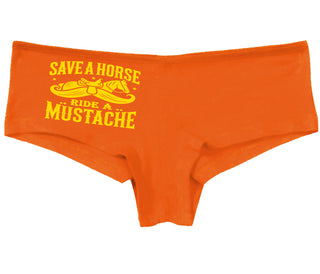 Save A Horse Ride A Mustache - Orange Boy Short