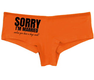 Sorry I'm Married Unless You Have A Huge Cock - Orange Boy Short