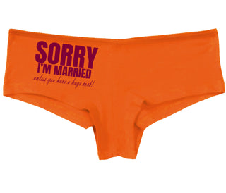 Sorry I'm Married Unless You Have A Huge Cock - Orange Boy Short