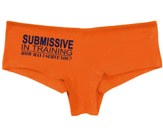 Submissive In Training How May I Serve You - Orange Boy Short