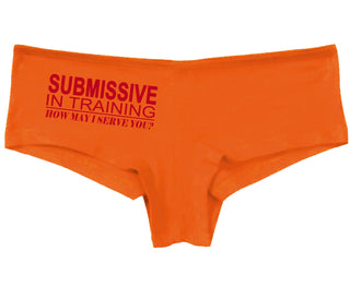 Submissive In Training How May I Serve You - Orange Boy Short