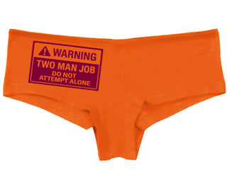 Warning Two Man Job - Orange Boy Short