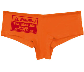 Warning Two Man Job - Orange Boy Short