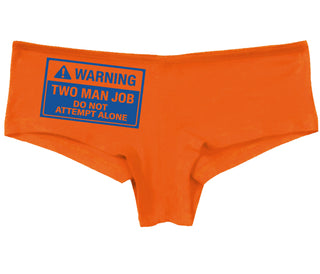 Warning Two Man Job - Orange Boy Short