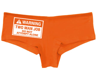 Warning Two Man Job - Orange Boy Short