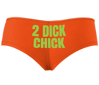 2 Dick Chick - Orange Boyshort