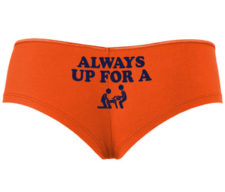 Always Up For A Threesome - Orange Boy Short