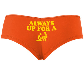 Always Up For A Threesome - Orange Boy Short