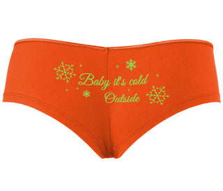 Baby It's Cold Outside - Orange Boyshort
