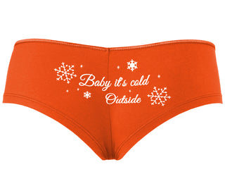 Baby It's Cold Outside - Orange Boyshort