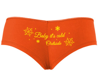 Baby It's Cold Outside - Orange Boyshort