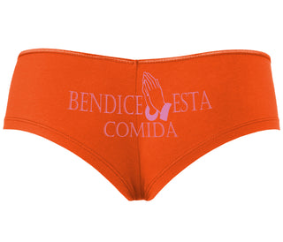 Bendice Esta Comida - Bless This Meal - Orange Boyshort
