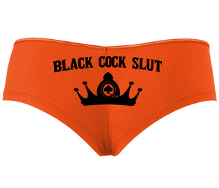 Black Cock Slut - Queen of Spades - Orange Boyshort
