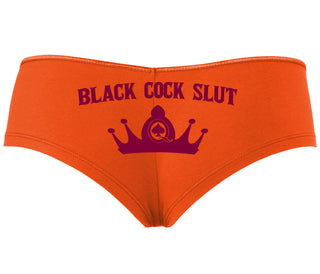 Black Cock Slut - Queen of Spades - Orange Boyshort