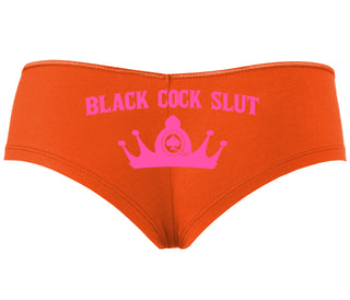 Black Cock Slut - Queen of Spades - Orange Boyshort