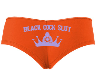 Black Cock Slut - Queen of Spades - Orange Boyshort